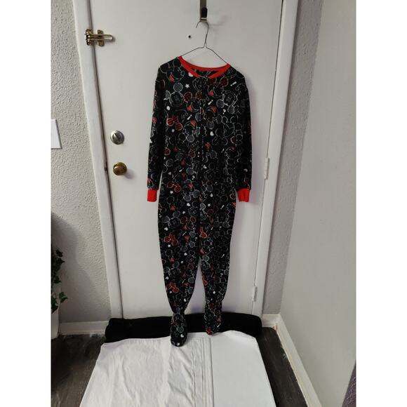 Disney Mickey Mouse One Piece Pajamas Sleepwear Footed (3-5) Juniors Kidcore - Picture 1 of 8